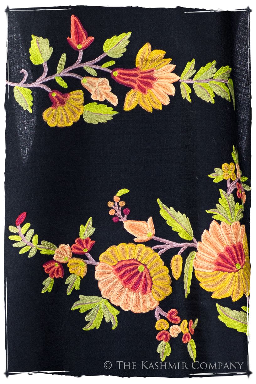 Jardin de Vignes Broderie d'acacia Chaîne Tirée Notre Dame Shawl