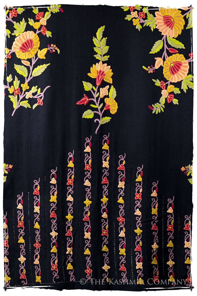 Jardin de Vignes Broderie d'acacia Chaîne Tirée Notre Dame Shawl