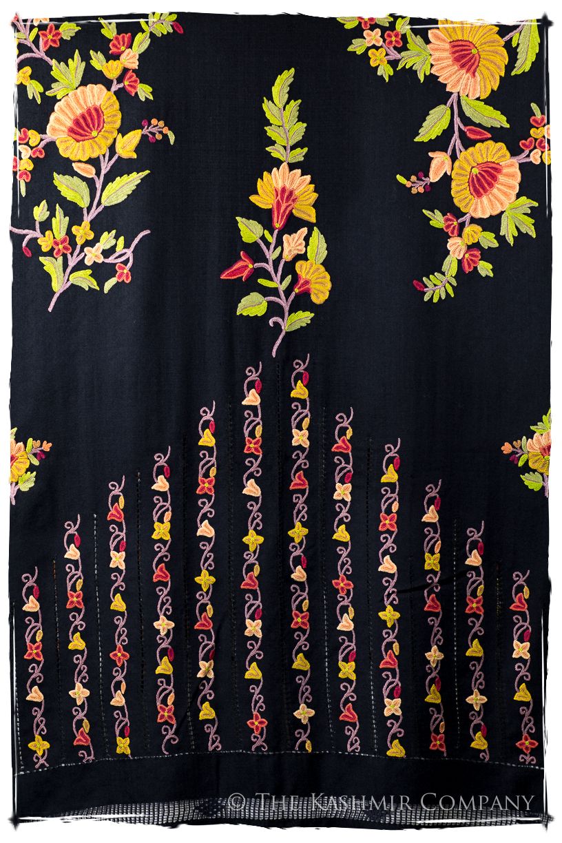 Jardin de Vignes Broderie d'acacia Chaîne Tirée Notre Dame Shawl