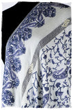 Broderie Française Adele Bleu Tirée Paisley Notre Dame Shawl