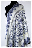 Broderie Française Adele Bleu Tirée Paisley Notre Dame Shawl
