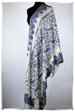 Broderie Française Adele Bleu Tirée Paisley Notre Dame Shawl
