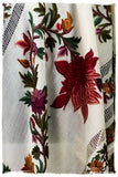 Broderie à cordes tirées Vine Rose Ivorie Pauline Shawl