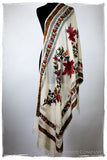 Broderie à cordes tirées Vine Rose Ivorie Pauline Shawl