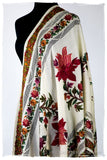 Broderie à cordes tirées Vine Rose Ivorie Pauline Shawl