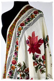 Broderie à cordes tirées Vine Rose Ivorie Pauline Shawl