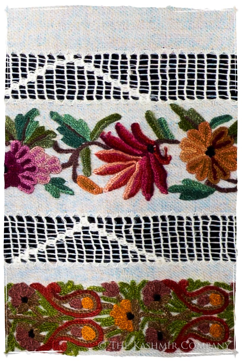Broderie à cordes tirées Vine Rose Ivorie Pauline Shawl