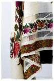 Broderie à cordes tirées Vine Rose Ivorie Pauline Shawl