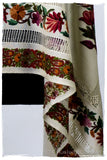 Broderie à cordes tirées Vine Rose Ivorie Pauline Shawl