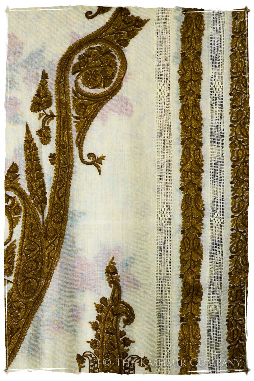 Broderie à cordes tirées Tinsel Royale Paisley Ivorie Pauline Shawl
