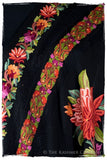 Broderie à cordes tirées Pari Jardin Noir Pauline Shawl