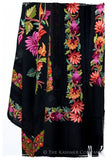 Broderie à cordes tirées Pari Jardin Noir Pauline Shawl