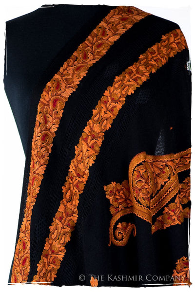 Broderie à cordes tirées r Adobe Royale Paisley Noir Pauline Shawl