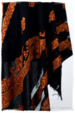 Broderie à cordes tirées r Adobe Royale Paisley Noir Pauline Shawl