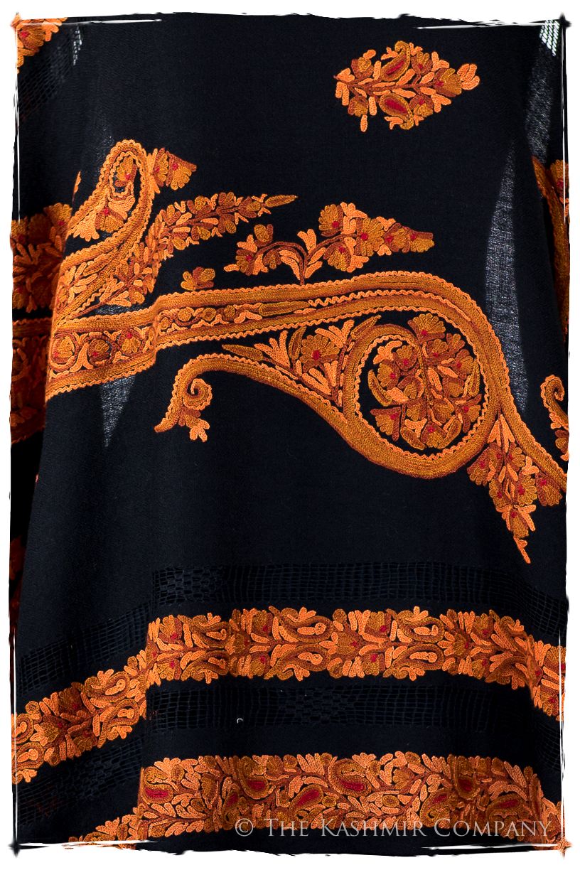 Broderie à cordes tirées r Adobe Royale Paisley Noir Pauline Shawl