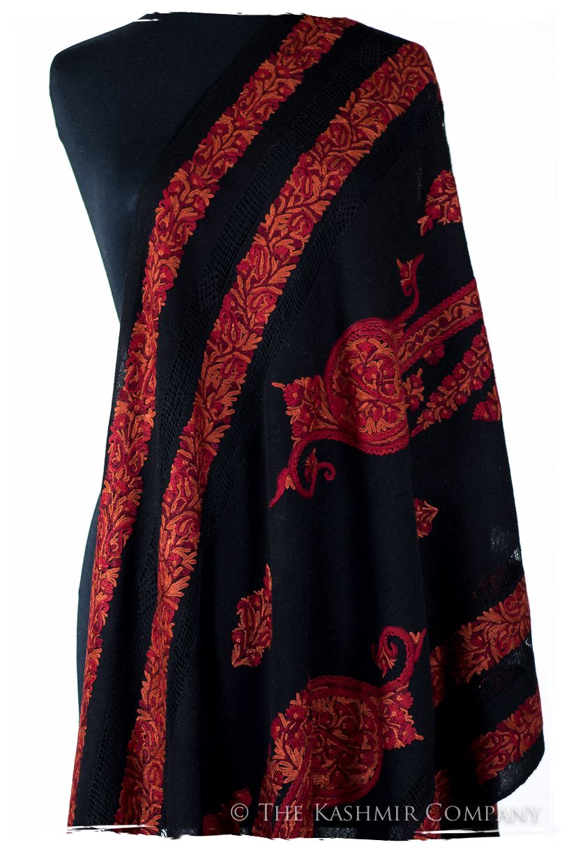 Broderie à cordes tirées r Rococo Royale Paisley Noir Pauline Shawl