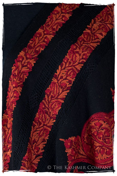 Broderie à cordes tirées r Rococo Royale Paisley Noir Pauline Shawl