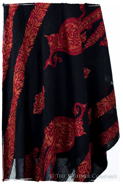 Broderie à cordes tirées r Rococo Royale Paisley Noir Pauline Shawl