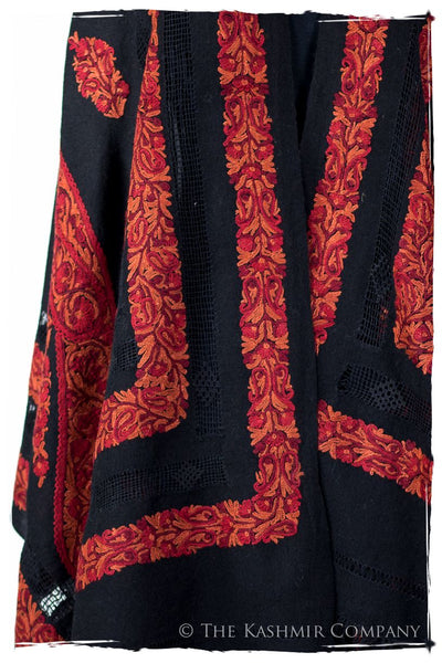 Broderie à cordes tirées r Rococo Royale Paisley Noir Pauline Shawl