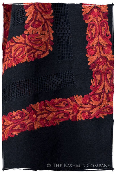 Broderie à cordes tirées r Rococo Royale Paisley Noir Pauline Shawl