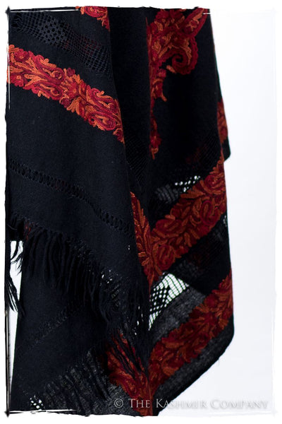 Broderie à cordes tirées r Rococo Royale Paisley Noir Pauline Shawl