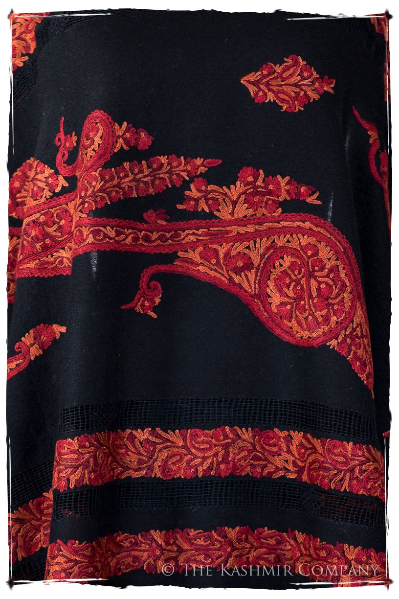 Broderie à cordes tirées r Rococo Royale Paisley Noir Pauline Shawl