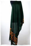 Broderie à cordes tirées Vert Trois Frontières Shawl