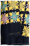 Broderie à cordes tirées Haldi Noir Trois Frontières Shawl