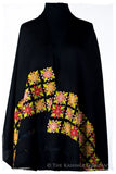 Broderie à cordes tirées Azalea Noir Trois Frontières Shawl