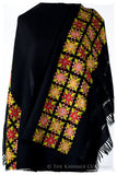 Broderie à cordes tirées Azalea Noir Trois Frontières Shawl