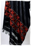 Broderie à cordes tirées Sienna Noir Trois Frontières Shawl