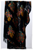Les Nouvelles Fil Dessiné Paris Bouquet Maple Noir Shawl