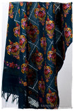 Les Nouvelles Fil Dessiné Kalideo Bouquet Maple Bleu Shawl