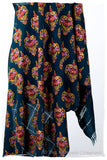Les Nouvelles Fil Dessiné Kalideo Bouquet Maple Bleu Shawl