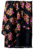 Les Nouvelles Fil Dessiné Iris Bouquet Noir Shawl