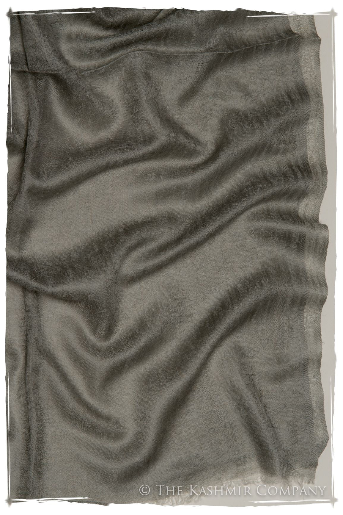 Jacquard Paisley Glacier Gray Cashmere Scarf