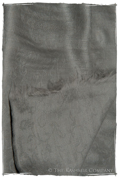 Jacquard Paisley Glacier Gray Cashmere Scarf