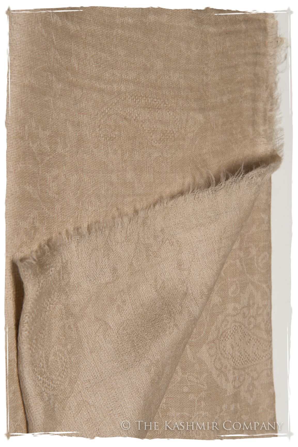 Jacquard Paisley Ivory Cashmere Scarf