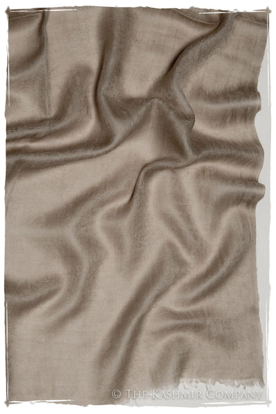 Jacquard Paisley Pashmina Taupe Cashmere Scarf