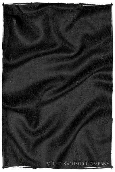 Jacquard Paisley Onyx Cashmere Scarf