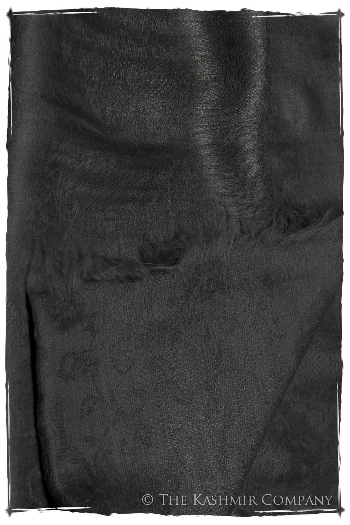 Jacquard Paisley Onyx Cashmere Scarf