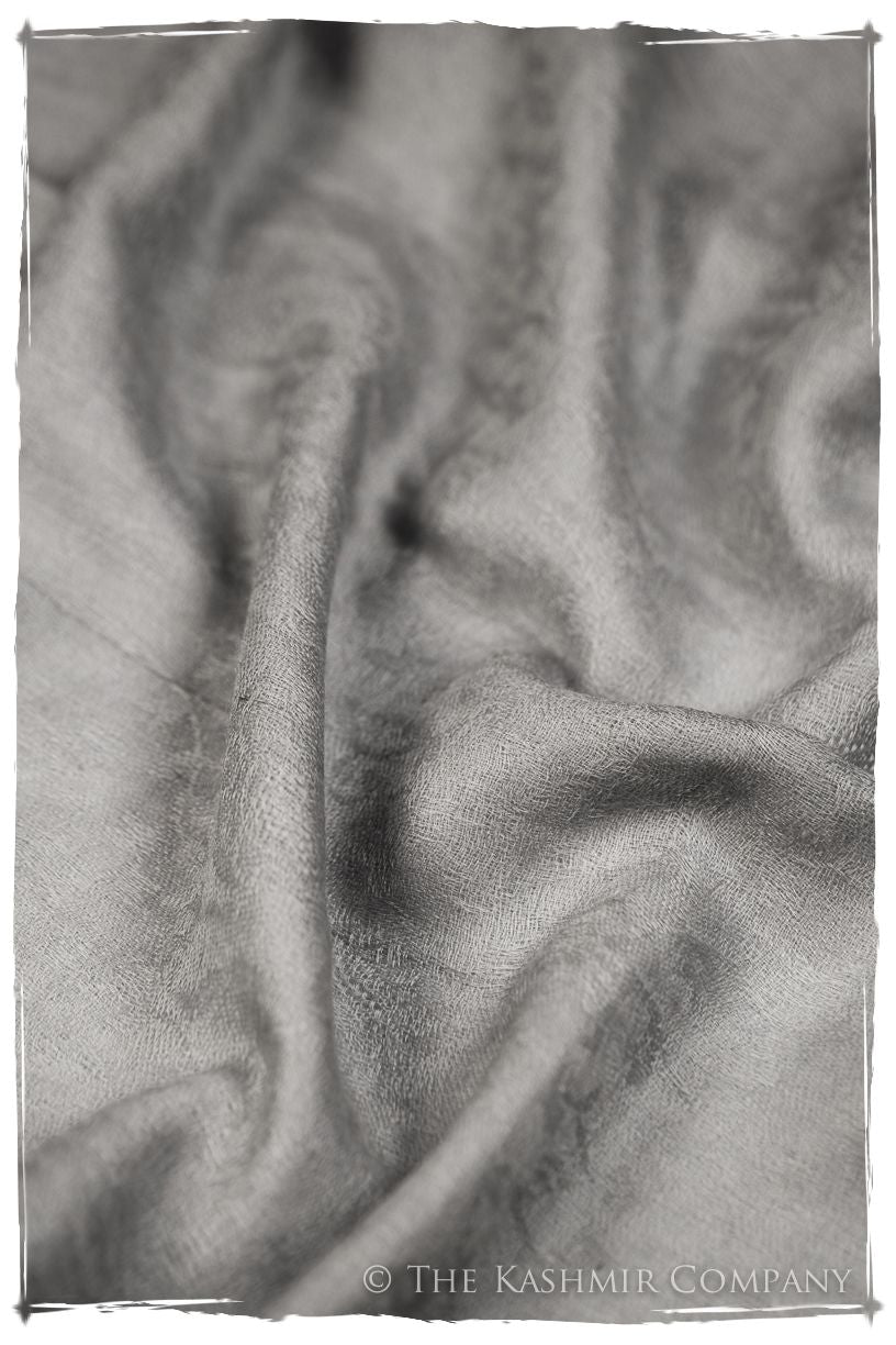Jacquard Paisley Chateau Gray Cashmere Scarf
