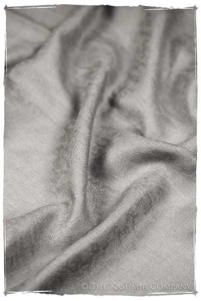 Jacquard Paisley Chateau Gray Cashmere Scarf