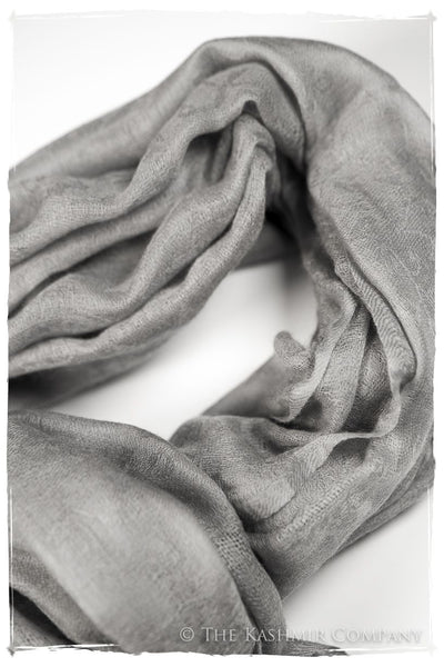 Jacquard Paisley Chateau Gray Cashmere Scarf