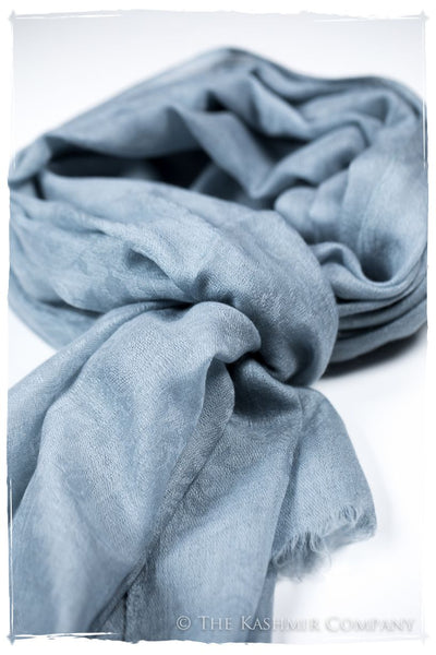 Jacquard Paisley Celestial Blue Cashmere Scarf