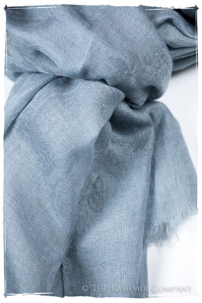 Jacquard Paisley Celestial Blue Cashmere Scarf