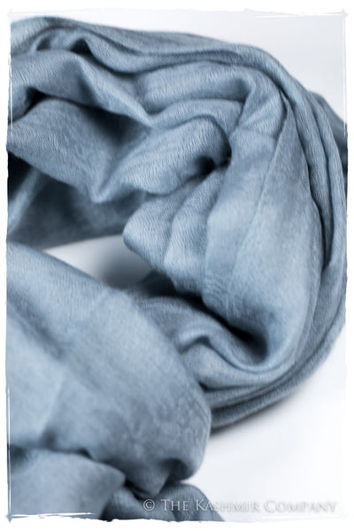 Jacquard Paisley Celestial Blue Cashmere Scarf