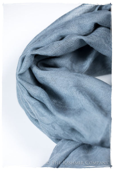 Jacquard Paisley Celestial Blue Cashmere Scarf