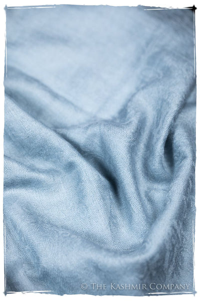 Jacquard Paisley Celestial Blue Cashmere Scarf