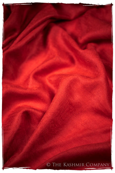 Jacquard Paisley Flame Scarlet Cashmere Scarf